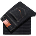 New Men Comfortable Soft Business Fashion Straight Casual Denim Trousers Male Brand Clothing Light Luxury Stretch Slim Fit Pants