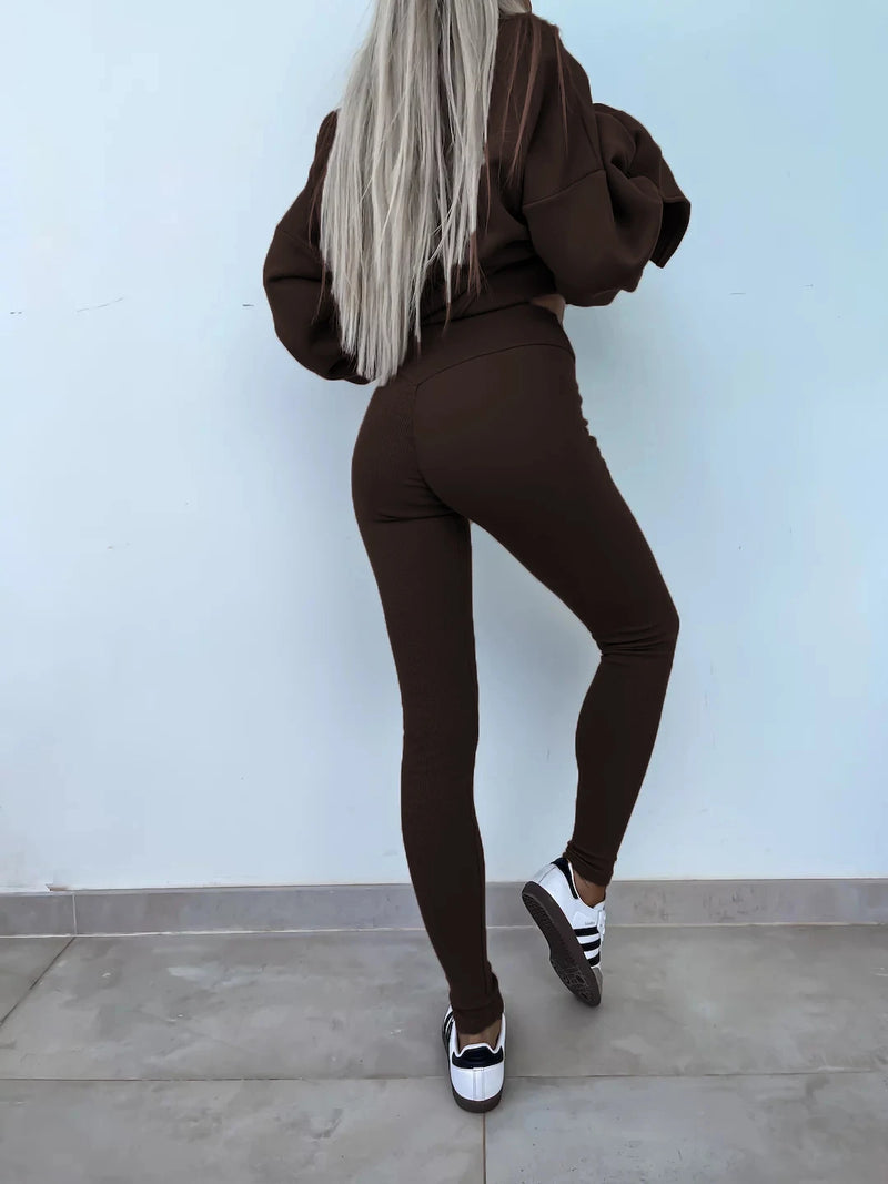 Spring summer 2024 new Shirt  casual loose-fitting sweater tight pants 2 piece suit sets for women 2 pieces trousers sets
