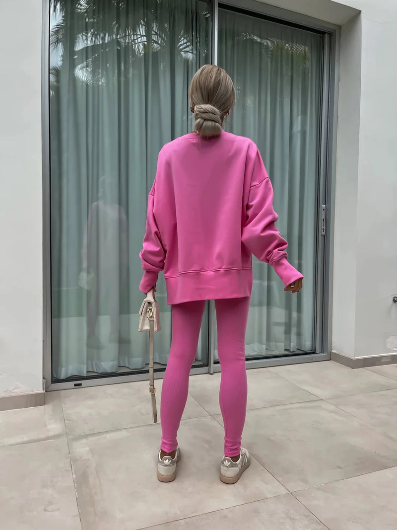 Spring summer 2024 new Shirt  casual loose-fitting sweater tight pants 2 piece suit sets for women 2 pieces trousers sets